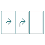Triple track Slide Right <br> up to 9m wide