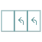 Triple Track Slide Left<br> up to 9m wide